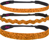 Hipsy Petite Size, Adjustable No Slip Sparkly Bling Mixed 3pk Headbands for Women Girls & Teens