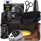 Beard Care Kit, Grooming & Trimming Gift Set for Men Includes - Beard Oil, Beard Balm, Horsehair Brush, Wooden Comb, Facial, Nose & Ear Trimmer, Beard & Mustache Scissors