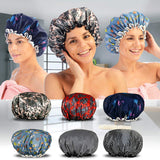 aplus crown 2 PACK, waterproof shower caps, 13-inch large size, good elasticity of the elastic band. Can fit any length of hair (group B)