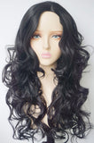 Black wig for women,Long Black Wavy Curly Hair Wigs Movie/TV SHOW Character costume 24 inches Middle Part Long Hair for Women and Girl (Black-no bangs)