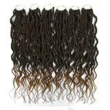 18inch Wavy Senegalese Twist Crochet Braids Curly Goddess Senegal Twists Hair Synthetic Braiding Hair Extension(6Packs,#1B/27)