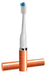 Slim Sonic Electric Toothbrush - # VS2T711 Tangerine Shimmer by Violife for Unisex - 3 Pc Set Toothbrush, Additional Brush Head, AAA Battery