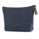 SMRITI Canvas Large Cosmetic Bag Travel Makeup Organizer Pouch Toiletry Bag for Women Portable Daily Storage Organizer Coin Purse Holder Zipper Closure