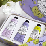 La Chatelaine 20% Shea Butter Hand Cream Travel Size Tin Gift Set, Lavender, Lychee Bilberry, Lemon Verbena