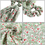 HAIMEIKANG Decorative Scarf Headband - Ponytail Hair Scarf Scrunchies for Women Handbag Hand Ribbon Hair Accessory (Beige/Green/Pink）