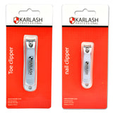 Karlash Stainless Steel Nail Clipper for Curved Blade Jaw with Nail File Ergonomic Design (Toe & Nail Set)