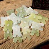 Gua Sha Facial Massage Tool, Gua Sha Massage Tool, Genuine Jade Gua Sha Board with Printed Chinese Character Blessing, for Spa Treatment,Facial Massage and Back Massage