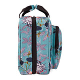 Large Hanging Travel Cosmetic Bag For Women - Travel Toiletry And Cosmetic Makeup Bag With Many Pockets (Turquoise flowers)