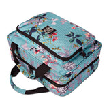 Large Hanging Travel Cosmetic Bag For Women - Travel Toiletry And Cosmetic Makeup Bag With Many Pockets (Turquoise flowers)