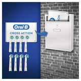 Oral-B Genuine CrossAction Replacement White Toothbrush Heads, Refills for Electric Toothbrush, Angled Bristles for up to 100 Percent More Plaque Removal, Mailbox Size, Pack of 8
