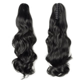 Claw Ponytail Hair Extension Clip in with Jaw/Claw Synthetic Straight Wave Black Brown (18-26")