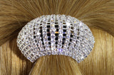 Rhinestone Ponytail Holder by Crystal Avenue | Stretchy Elastic Hair Tie | Silvertone with Sparkling Crystals