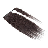 SEGO Ponytail Extension Human Hair Wavy Pony Tails Hair Extensions Wrap Around Ponytail Hair Extensions Long Corn Wave 100% Real Remy Hair With Magic Paste For Women Black Brown 18 Inch 90g