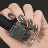 ILNP La Catedral - Neutral Charcoal Grey Holographic Sheer Jelly Nail Polish