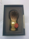 Omega Green and Gold Pure Badger Shaving Brush - #6223