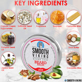 Smooth Viking Beard Balm For Men - Natural Leave-In Beard Softener Conditioner With Essential Oil & Bees Wax - Strong Hold Styling Care Beard Balm To Boost Healthy Beard And Mustache Growth - 2 Oz