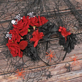 2 piece Halloween Headband, Day of The Dead Rose Headdress Festival Headpiece Cosplay