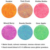GLITTIES - (6PK) - (.008") - Mixed Neon Glitter Powder 6 pk Kit- Great for Nail Art, Mix with Gel Nail Polish, Gel and Acrylic Powder, Hair Decoration - (60 Gram)