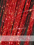 40" Sparkling Hair Tinsel 400 Strands (Pink Fuchsia, Red Fire, Blue Sea, Green Emerald)