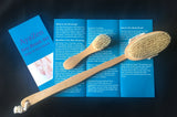 Dry Brush Body Brushing For Exfoliating Skin Includes Detachable Handle, Dry Brush For Face, Mesh Pouf Scrubber, Lava Pumice Stone. Gift Set For Men & Women (4 Pack)