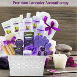 Deluxe XL Gourmet Spa Gift Basket with Essential Oils. 20-Piece Luxury Bath & Body Gift Set with Bath Bombs, Bubble Bath & More! Huge Gift Set for Her, Holiday Gift (Grapeseed & Lavender)