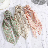 HAIMEIKANG Decorative Scarf Headband - Ponytail Hair Scarf Scrunchies for Women Handbag Hand Ribbon Hair Accessory (Beige/Green/Pink）