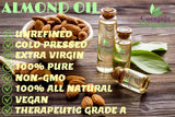 Pure Bitter Almond Oil - Unrefined, Cold Pressed, Extra Virgin, All Natural - Perfect for Hair, Face, Skin, Nails (1 Gallon)