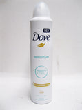 New & Improved Dove Sensitive 48hr Protection Deodorant Spray 250ml = 8.5oz (Pack of 2)