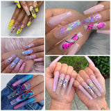 SXC Cosmetics P-05 Polygel Nail Kit with UV Lamp Butterfly Series Jelly Translucent 10 Colors 15ML Nail Extension Gel All-in-One Nail Enhancement Starter Gel Builder Nail Technician Set