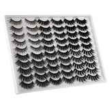 PLEELL 30 Pairs False Eyelashes 6 Styles Mixed Fluffy Lashes 13-19MM Long 3D Volume Dramatic Mink Fake Lashes Pack