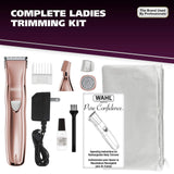 Wahl Pure Confidence Rechargeable Electric Razor, Trimmer, Shaver, & Groomer for Women with 3 Interchangeable Heads - Model 9865-2901