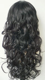 Black wig for women,Long Black Wavy Curly Hair Wigs Movie/TV SHOW Character costume 24 inches Middle Part Long Hair for Women and Girl (Black-no bangs)