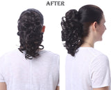 Onedor 12" Synthetic Fiber Natural Textured Curly Ponytail Clip In/On Hair Extension Hairpiece (10# - Medium Golden Brown)