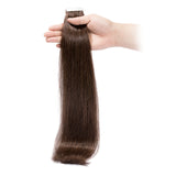 20 PCS Tape In Human Hair Extensions Seamless Skin Weft Invisible Hair Extensions Double Side Tape Hightlight Balayage Long Silk Straight For Women (20'',50g/20pcs,#2 Dark Brown)