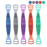 Body and back brush, 100% Silicone, [106 cm or about 40 in] in length, soft bristles, lathers well, long belt size, multiple colors, free hanger included (Blue)