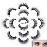 Crisscross Natural Look eyesAme 3D Soft Faux Mink 7 Pairs 16MM Handmade False Eyelashes Reusable Fake Lashes