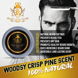 Beard Balm Conditioner Butter Texture - Incredible Refreshing Outdoors Pine Scent with Premium All Natural and Organic Ingredients Beard Softner