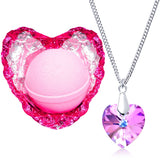 Love Potion Bath Bomb with Necklace Created with Swarovski Crystal Extra Large 10 oz. Made in USA