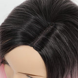 Curly Wavy Wig Short Bob Wigs Shoulder Length Side Part Women's Short Wig Ombre Color Synthetic Cosplay Wig for Girl Costume Wigs Ombre Pink Wigs