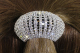Rhinestone Ponytail Holder by Crystal Avenue | Stretchy Elastic Hair Tie | Silvertone with Sparkling Crystals