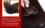 S-noilite 16 18 20inch Clip in Human Hair 8 Pieces Full Head Thick Straight Ombre Clip in Hair 100g Dark Brown Grade 7A Long Clip Hair Extension 100% Remy Hair #2