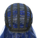 HOT WAVE Long Blue Wig Body Wave Wig Synthetic Non Lace Machine Made For Black Women 26 Inch T-Blue Long Wet and Wavy Wigs Heat Resistant Glueless Natural Wave Wig (26”，T/blue)