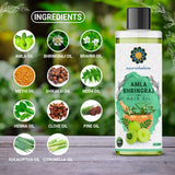 AYURVEDASHREE Amla Bhringraj Hair Oil 200 ml, 6.76 fl oz, with Amla Oil, Brahmi Oil, Methi Oil, Shikakai Oil, Neem Oil, Henna Oil, Pine Oil, Clove Oil, Eucalyptus Oil, Citronella Oil