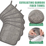 6 Pieces Exfoliating Face and Body Wash Cloths 2-Sided Bamboo Washcloth Towel Exfoliation Scrub Soft Weave Massage Shower Bath Cloth for Women and Men (20 cm x 20 cm)