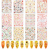 12 Sheets Thanksgivings Nail Decals, 24 Boxes Colored Maple Leaf Holographic Nail Sequins 3D Maple Leaf Nail Art Glitter Sequins Maple Leaves Nail Flakes with Tweezers for Women Nail Art Decoration