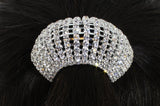 Rhinestone Ponytail Holder by Crystal Avenue | Stretchy Elastic Hair Tie | Silvertone with Sparkling Crystals
