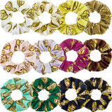 12 Pieces Softball Scrunchies Silk Satin Sport Scrunchies Softball Hair Elastic Ponytail Holder Softball Hair Bands Silk Satin Hair Ties for Women, Girls, Softball Player