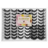 30 Pairs False Eyelashes Wholesale 6D Natural Wispy Fake Eyelashes 15-19MM Medium Lashes 6 Styles Mixed Fluffy Volume Faux Mink Eyelashes Pack