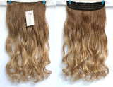 25 Inches One Piece Half Head Long Clip in Ombre Wavy Curly Hair Extensions Two Tones 120 Grams … (25 Inches, Light brown/sandy blonde)