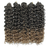 18inch Ombre color Deep Wave Braiding hair Extensions Bohemian Crochet Hair Braids Synthetic Deep Twist Crochet hair (5Packs, 1B/27)